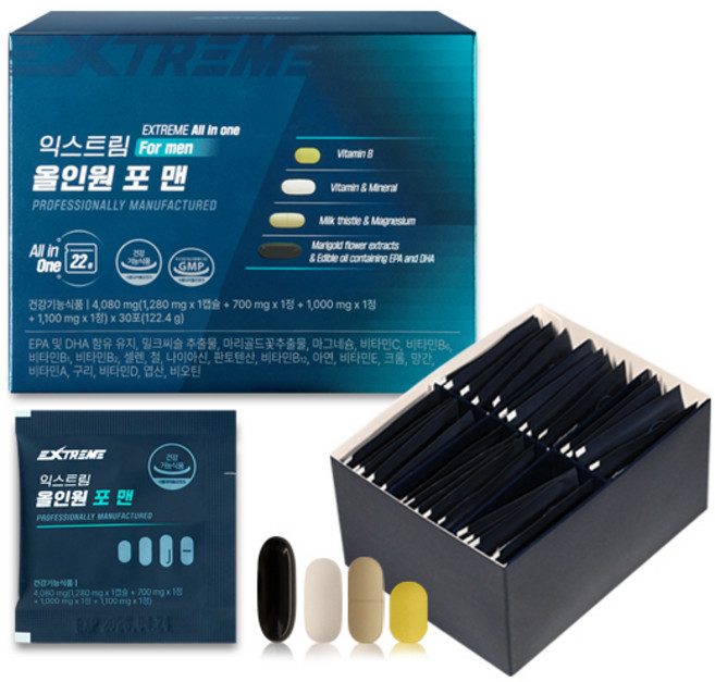익스트림 정품 올인원 포 맨 멀티비타민, 30회분, 1개