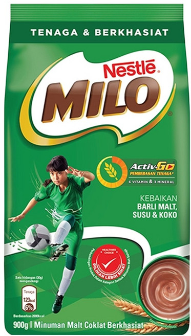MILO 美祿 經典原味巧克力麥芽飲品 沖泡粉, 900g, 1入, 1袋
