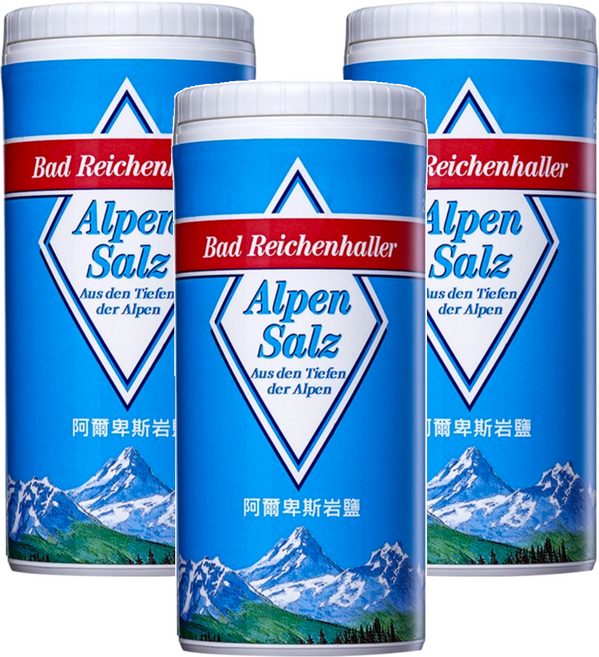 Alpen Salz 德國阿爾卑斯山塩 頂級阿爾卑斯岩鹽, 250g, 3罐
