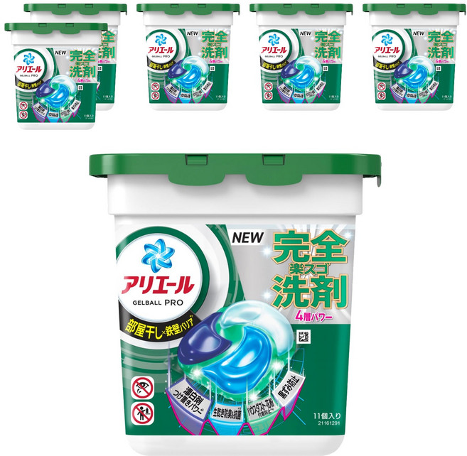 ARIEL 日本原裝進口 4D立體洗衣球, 11顆, 6盒