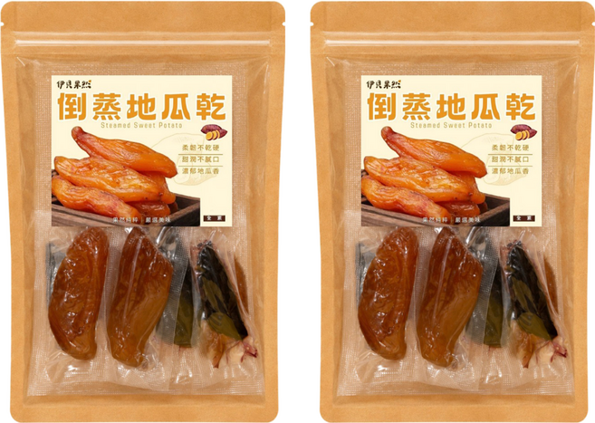 伊貝果然 倒蒸地瓜乾, 2個, 300g