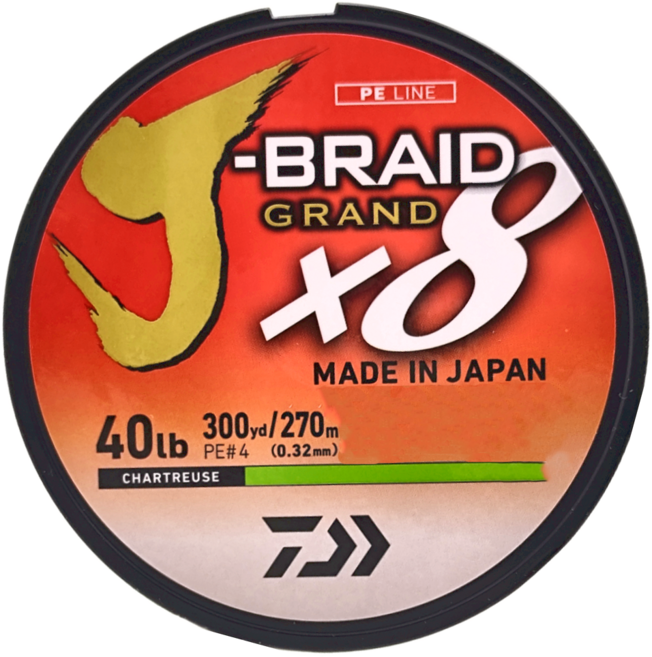 DAIWA 大和 釣線 JB X8U #4 40LB-300yds, CHARTREUSE, 1捲