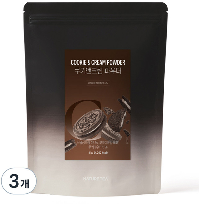 네이쳐티 쿠키앤크림 파우더, 1kg, 3개, 1개입