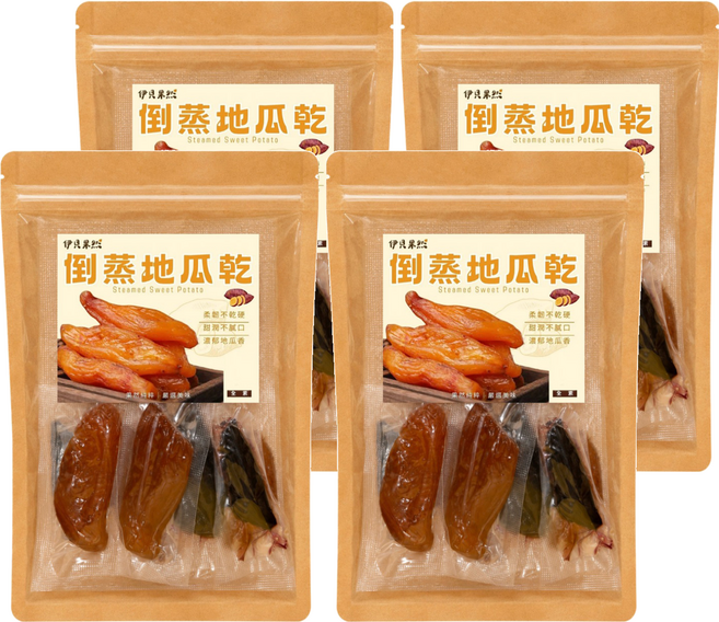 伊貝果然 倒蒸地瓜乾, 4個, 300g
