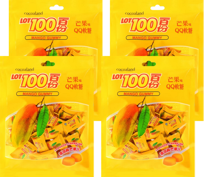 LOT100 一百份 芒果味QQ軟糖, 200g, 4袋