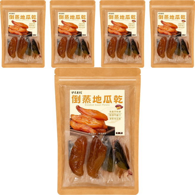 伊貝果然 倒蒸地瓜乾, 5個, 300g