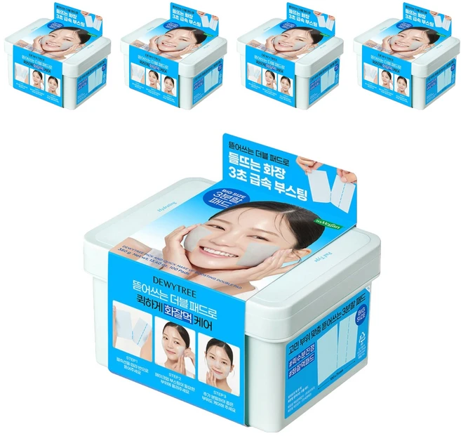 듀이트리 픽앤퀵 화장발 뜯어쓰는 더블 패드 380g, 100매입, 5개 - 쿠팡