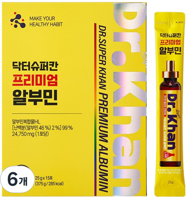 닥터슈퍼칸 프리미엄 알부민 복합물 15p, 375g, 6개