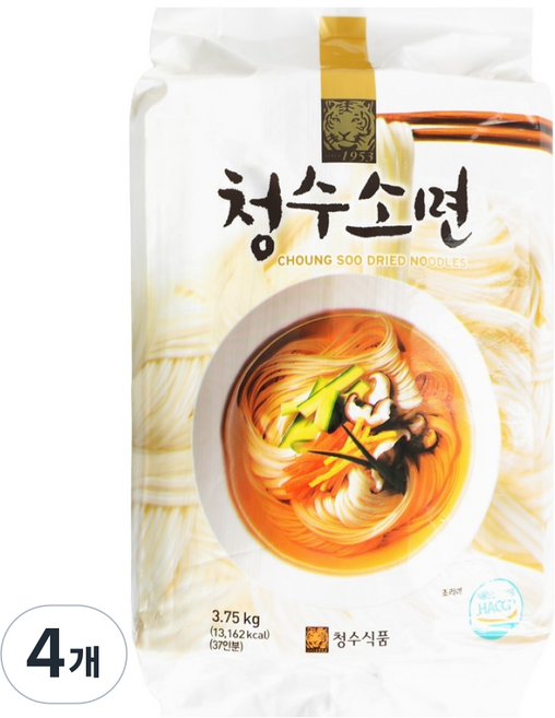 청수식품 소면 포장, 3.75kg, 4개
