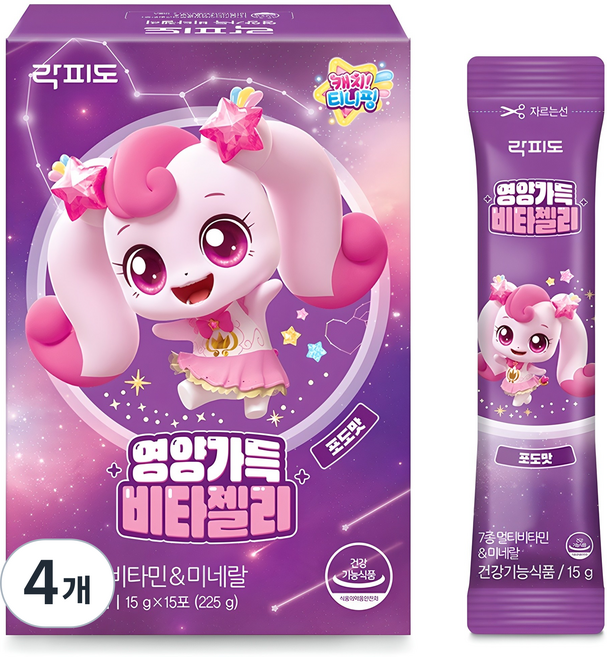 락피도 영양가득 비타젤리 15p, 225g, 4개