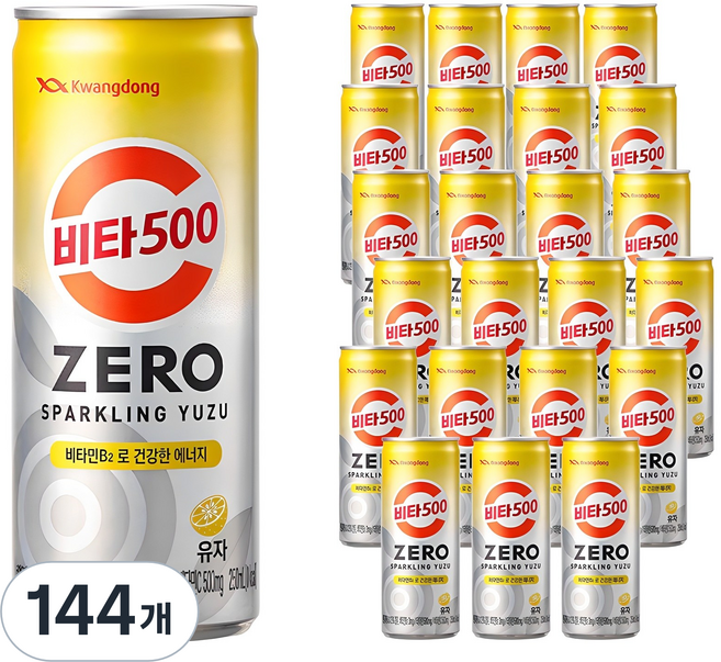 비타500 제로 스파클링 유자, 250ml, 144개