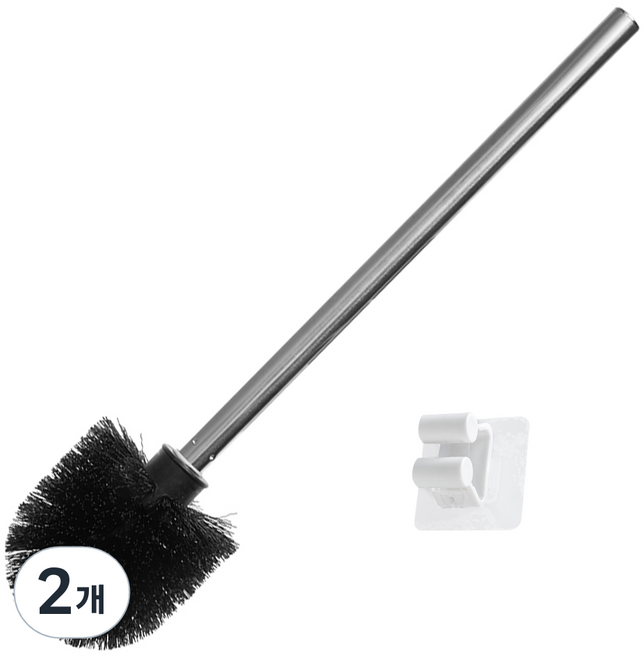 코멧 스테인리스 변기솔+벽걸이 세트, 2개, 실버