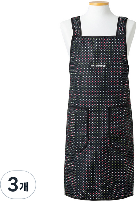 로사홈 점 방수 앞치마, 검정, 3개