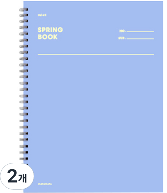 모트모트 스프링북 스퀘어드 노트, 에이스블루, 2개