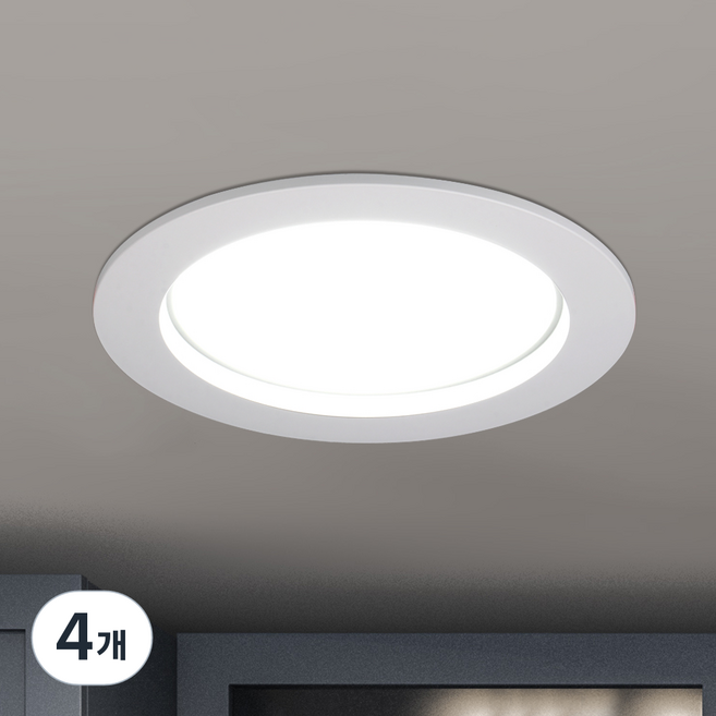 WONHA 固定式燈具 嵌入式燈 12.7cm 筒燈, 4個, 晝光色 LED12W