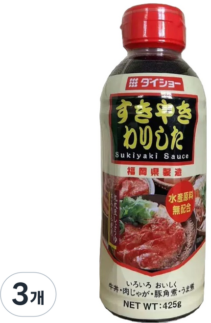 다이쇼 스키야키 타레 소스, 425g, 3개