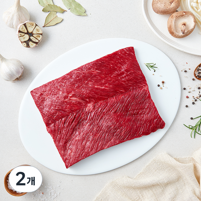 한우 양지 덩어리 1++(9)등급 수육 / 국거리 / 장조림용 (냉장), 2개, 1kg