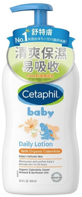 Cetaphil 舒特膚 baby 舒緩潤膚乳, 400ml, 1瓶