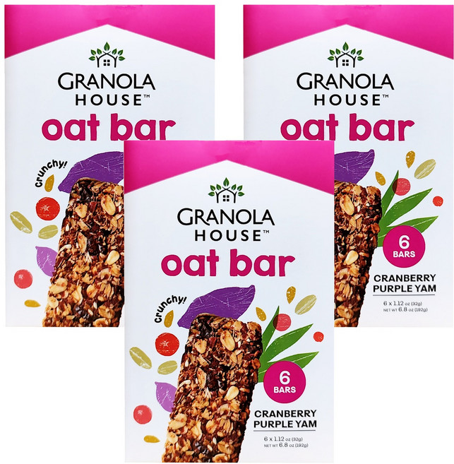 GRANOLA HOUSE 宴麥森林 燕麥棒 紫薯蔓越莓 6支, 192g, 3盒