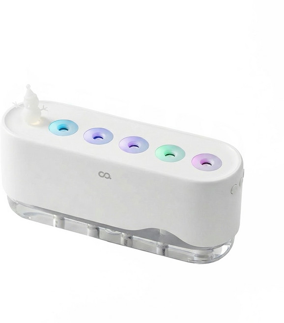 오아 뮤직씽크 듀얼 필터 음성인식 무드등 미니 휴대용 초음파 가습기, 화이트, OUHU-010WH