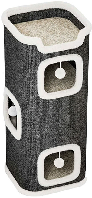 AOYI 奧藝 3層樹洞貓屋 35 x 35 x 85cm, 1個, 灰色