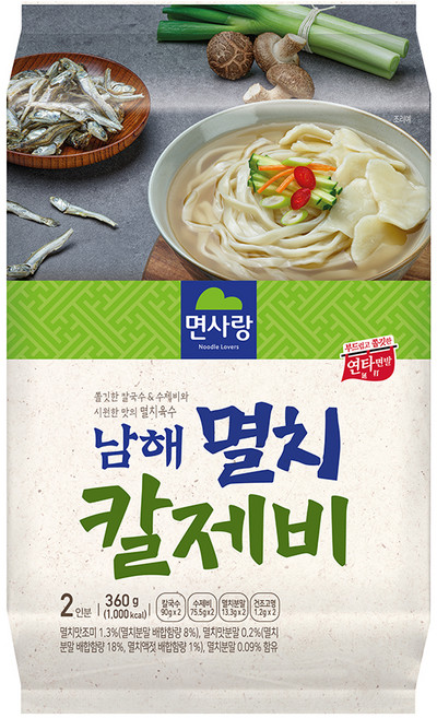 면사랑 남해 멸치 칼제비, 360g, 1개