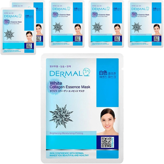 DERMAL 德瑪 潤白保濕面膜, 1片, 6片