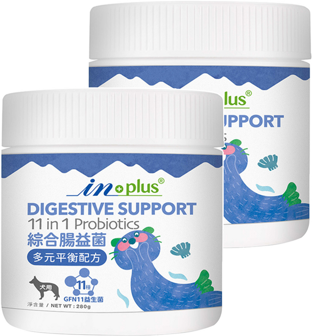 in plus 贏 11合1綜合腸益菌 多元平衡配方犬用保健品, 調節消化機能, 益生菌, 2罐