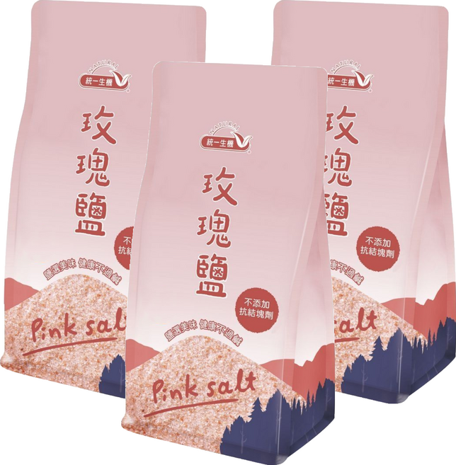 統一生機 玫瑰鹽, 450g, 3包