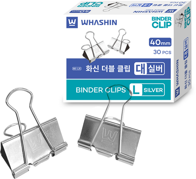 화신 더블클립 실버, 대, 30개입, 1개