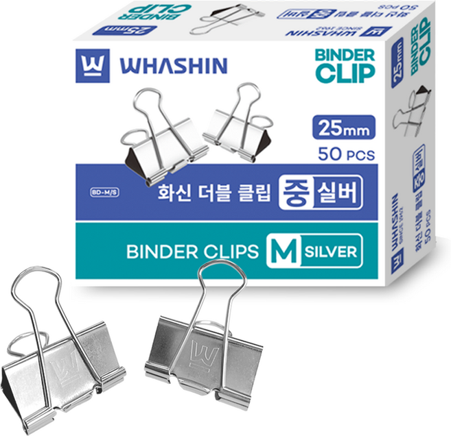 화신 더블클립 실버, 중, 50개입, 2개