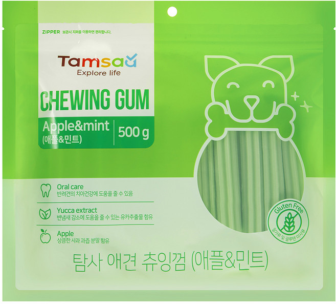 탐사 강아지 덴탈 츄잉껌 500g, 애플민트, 1개