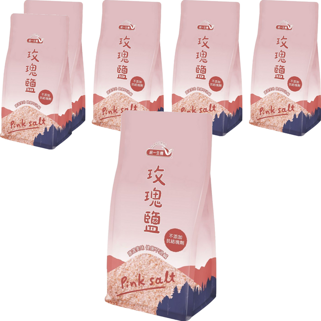 統一生機 玫瑰鹽, 450g, 6包