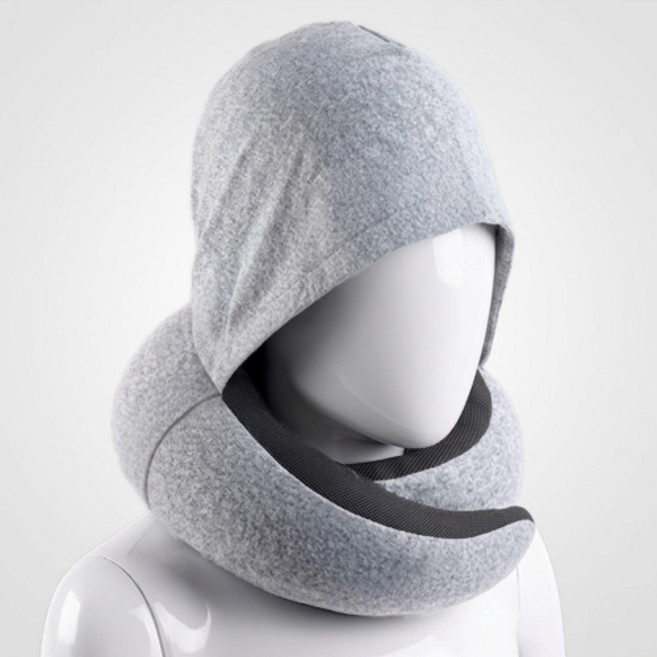 아리코 후드 목베개 쿠션, 그레이