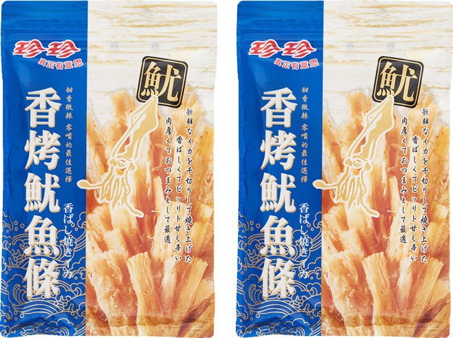 珍珍 香烤魷魚條, 80g, 2包