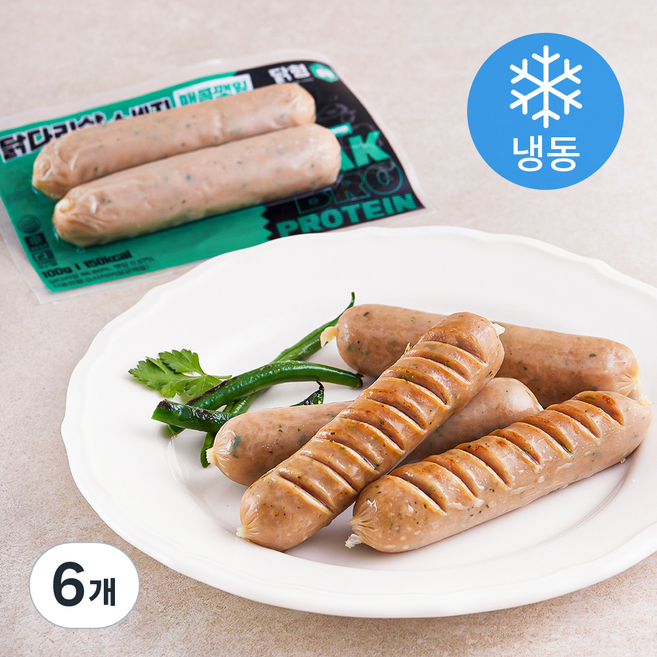 닭형 닭다리살 소시지 매콤깻잎맛 (냉동), 100g, 6개