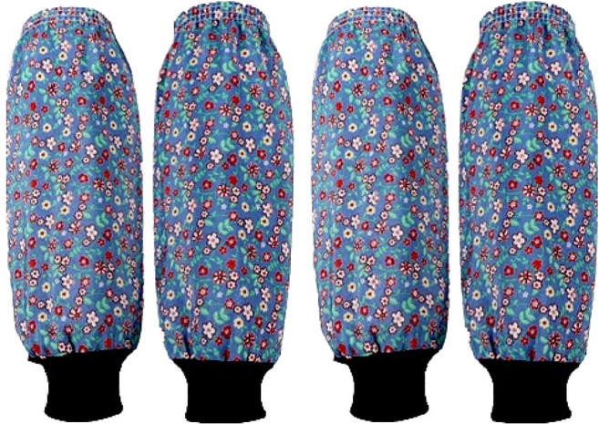 윰스 여성용 성인 오염방지 양손 플라워 팔토시 4p, 블루플라워