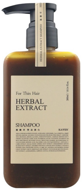 KA'FEN 卡氛 療癒草本 龍膽草豐盈護色洗髮精, 300ml, 1瓶