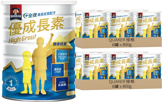 QUAKER 桂格 優成長素 1歲以上, 800g, 12罐