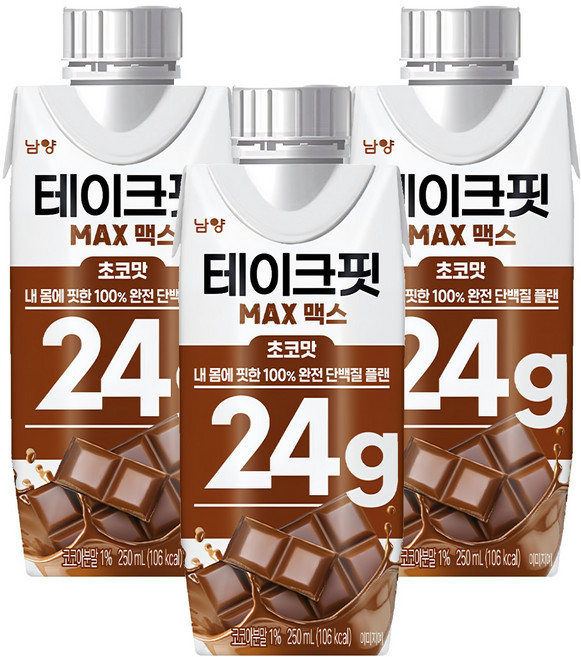 TAKEFIT MAX蛋白飲 巧克力口味, 250ml, 3個