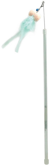 AmyCarol 伸縮系列逗貓棒, 蜻蜓 綠色, 1個