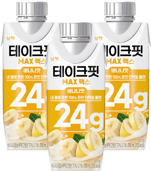 TAKEFIT MAX蛋白飲 香蕉口味, 250ml, 3個