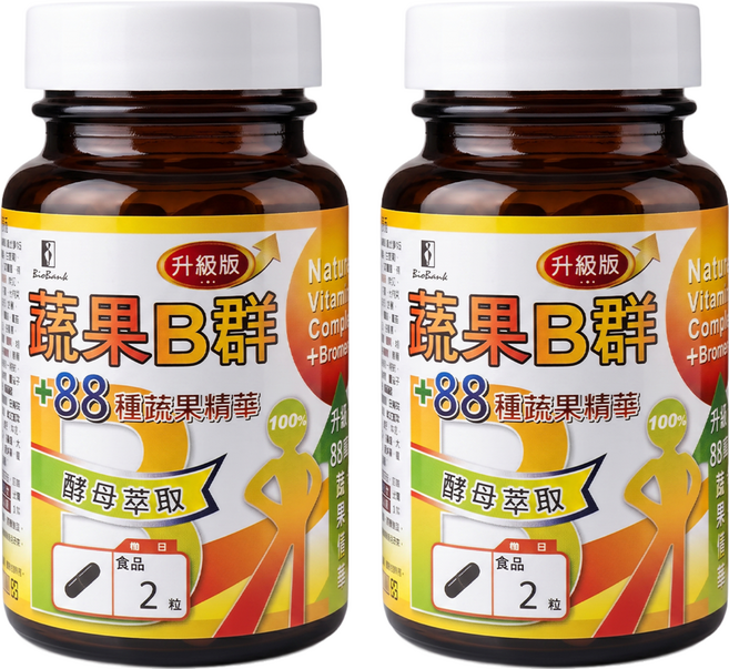 BioBank 大金宏醫 全新B群88種蔬果酵素 升級版 0.5g, 30顆, 15g, 2罐