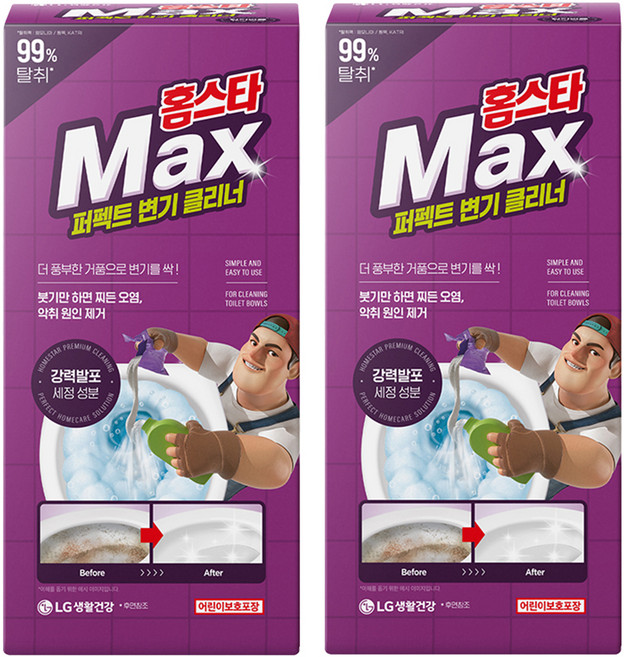 홈스타 맥스 퍼펙트 변기 클리너 1제 120g + 2제 450ml 세트, 540ml, 2개