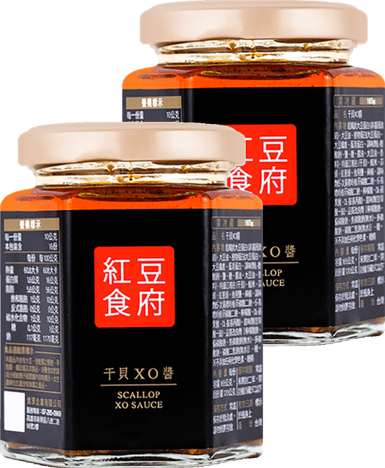紅豆食府 干貝XO醬禮盒 2罐, 330g, 1盒