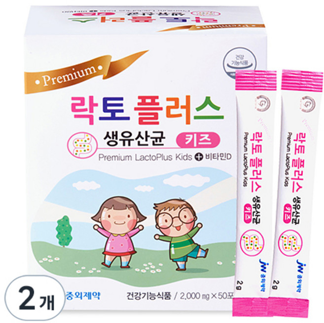 JW중외제약 락토플러스 생 유산균 키즈, 100g, 2개