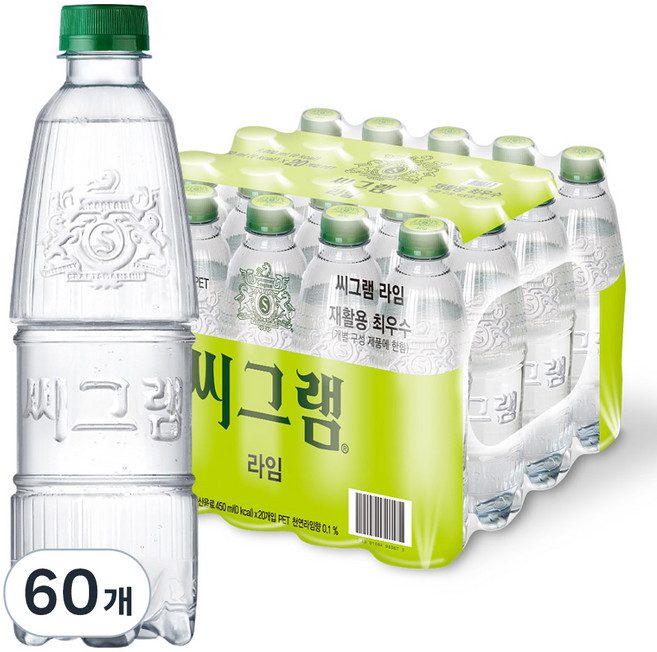 씨그램 라임 무라벨, 450ml, 60개