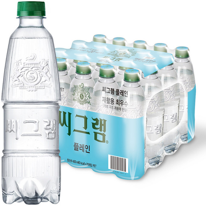 씨그램 플레인 무라벨, 450ml, 20개