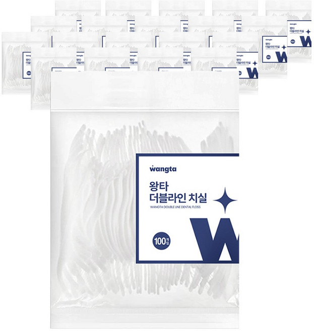 왕타 더블라인 치실, 8cm, 500개입, 4개