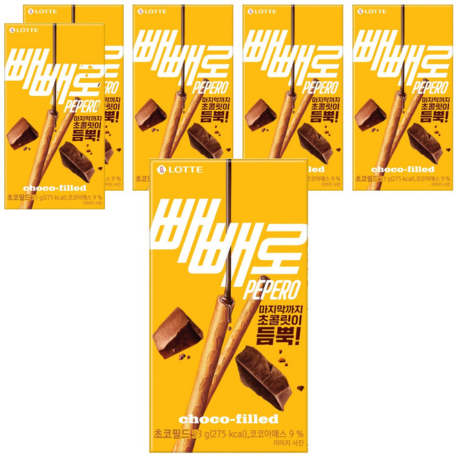 빼빼로 초코필드, 53g, 6개